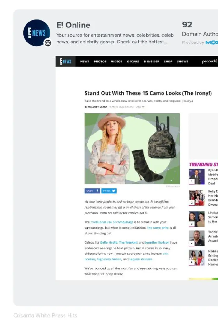 E! Online fashion coverage featuring Dickies Girl