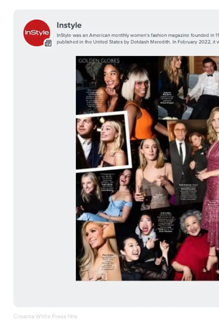 InStyle Golden Globes coverage featuring Michael Cinco