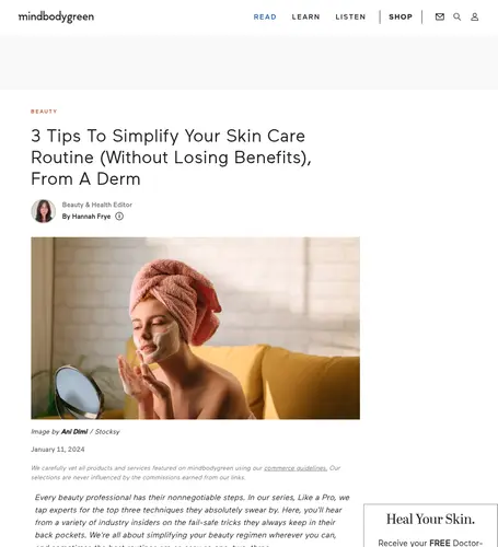 mindbodygreen skincare coverage