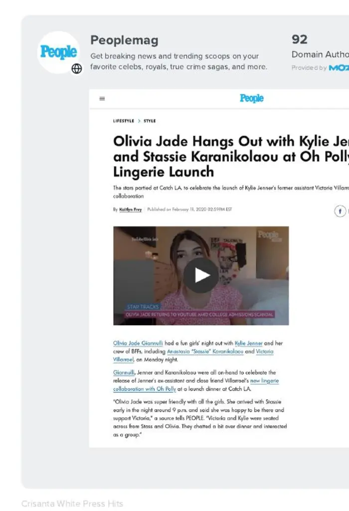 People coverage of the Oh Polly lingerie event